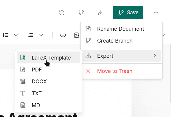 Quick export to Word and PDF